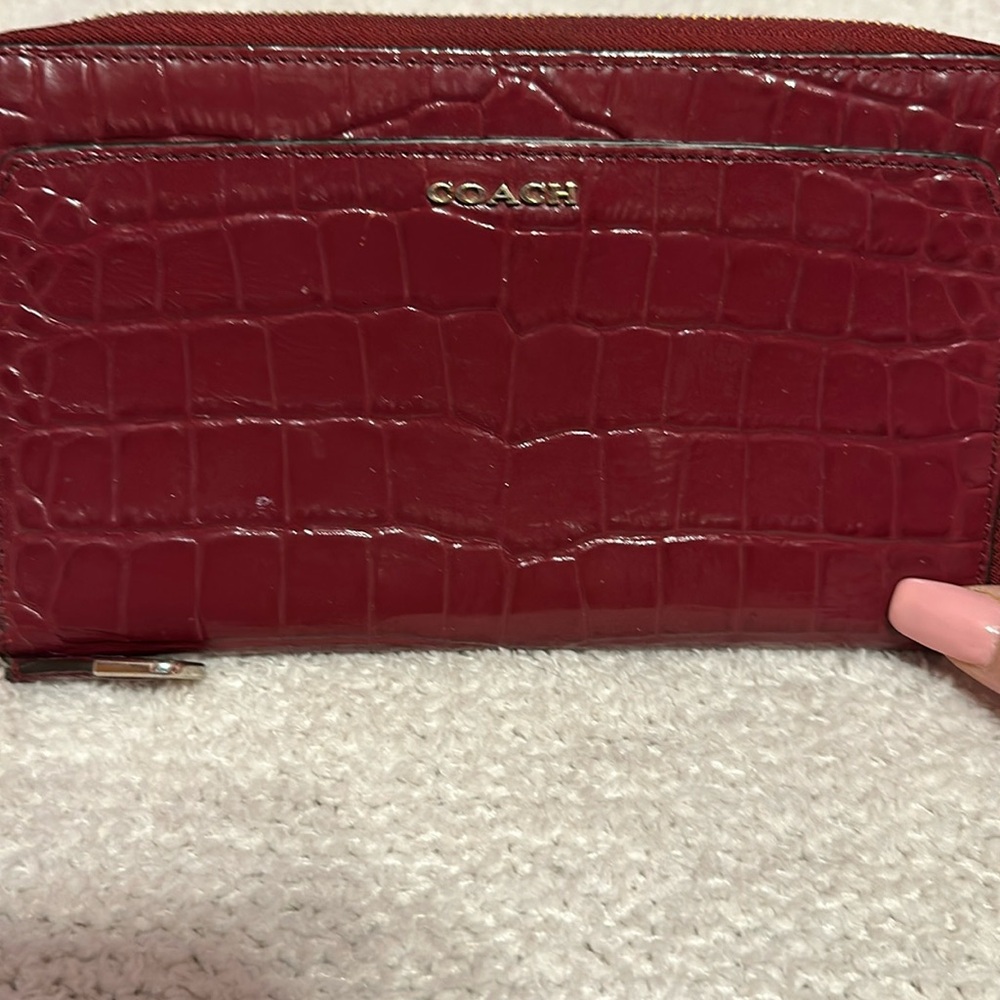 Red used once Coach wallet